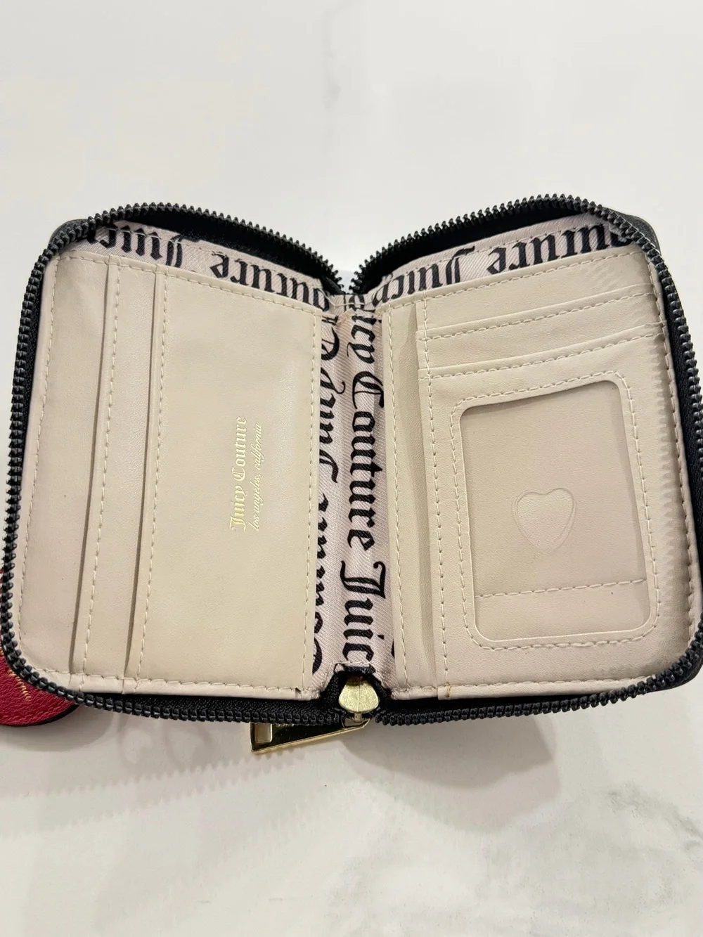 Juicy Couture Red Heart Logo Charm Card Case